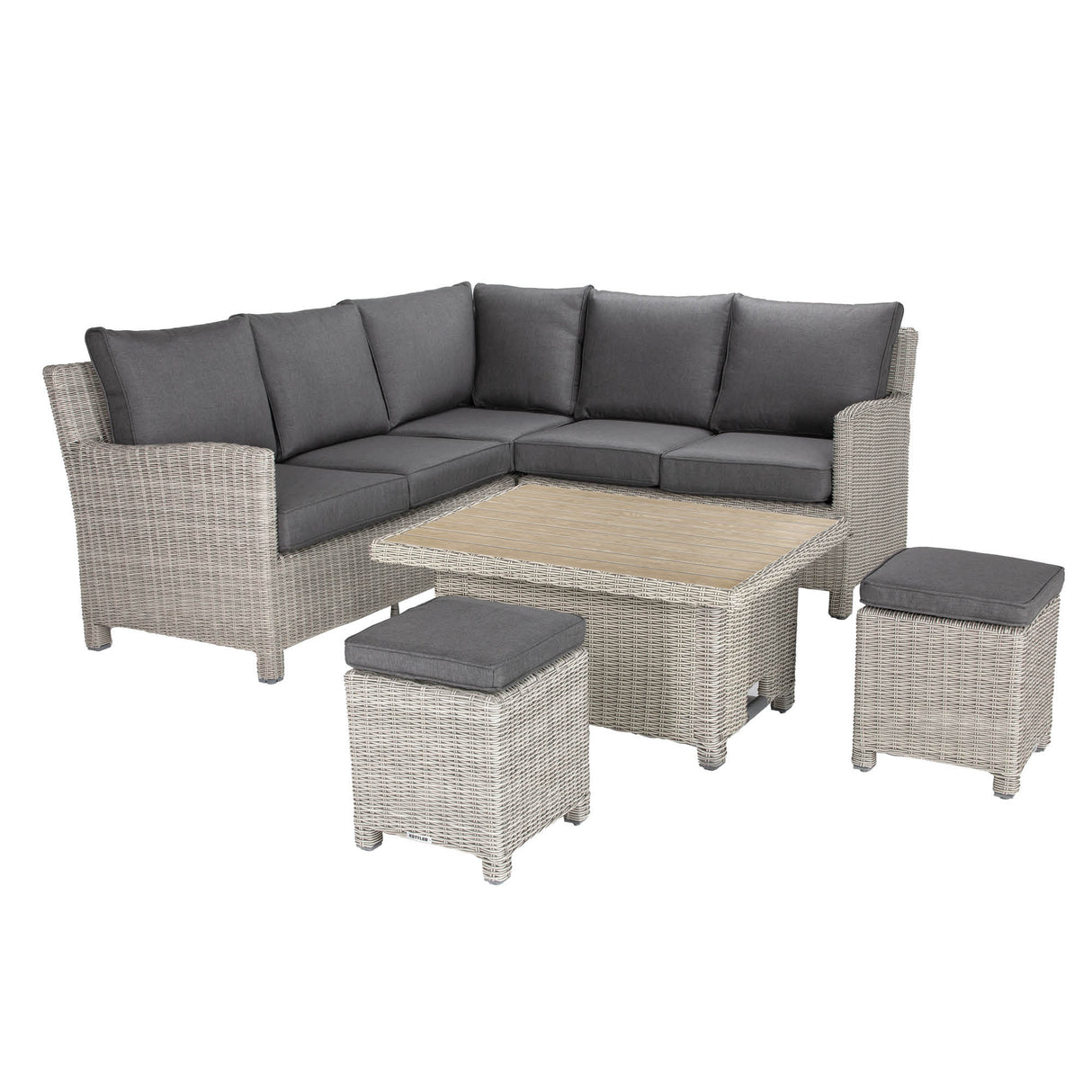 Kettler Palma Signature Mini Corner Garden Furniture Set in Whitewash