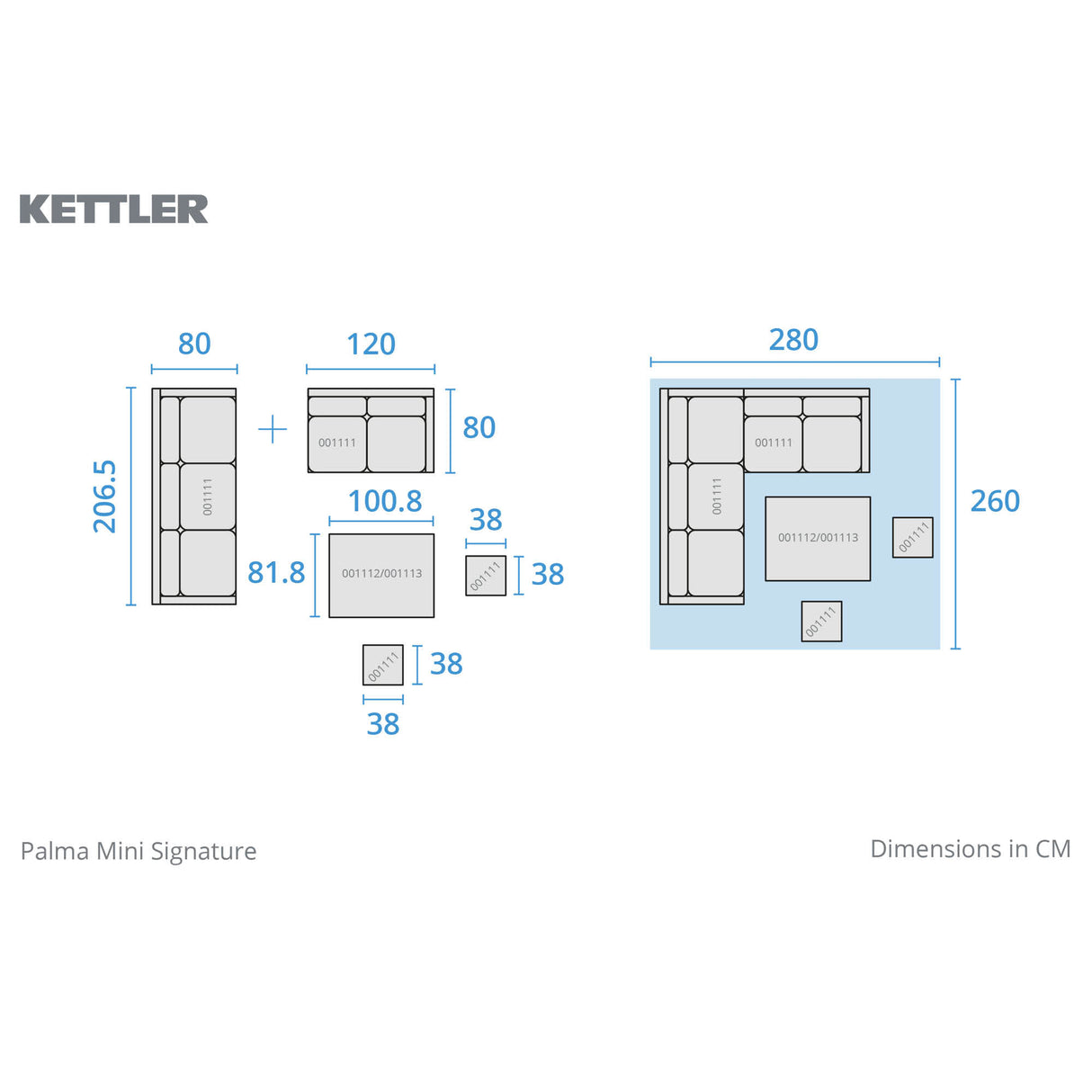Kettler Palma Signature Mini Corner Garden Furniture Set in Whitewash