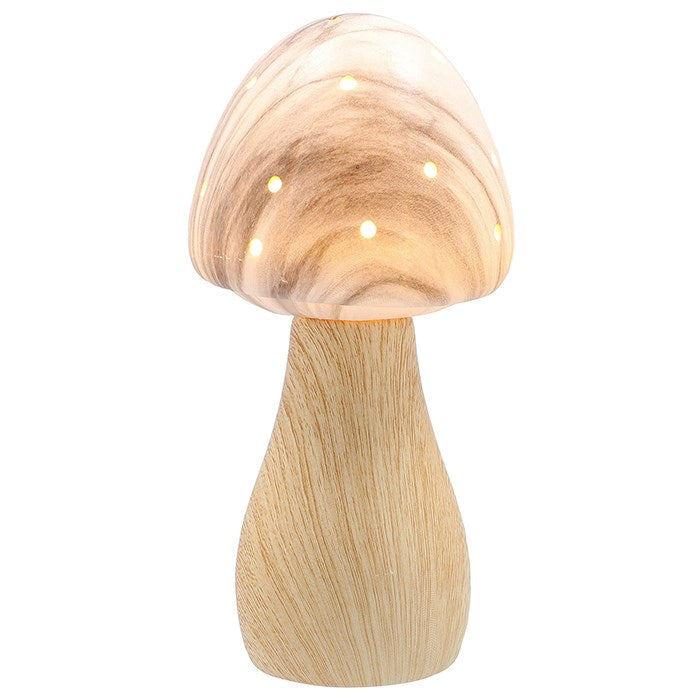 Joe Davies 18.5cm Natural Marble Glow Lamp Button Mushroom - 345496