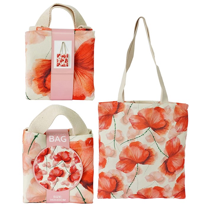 Joe Davies Floral Red Poppy Tote Bag - 347522
