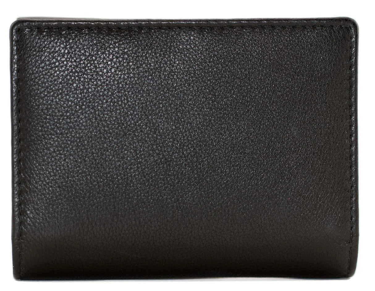 Mala Leather 11cm Black Coco's Glasses Medium Dog Tri Fold Purse - 3668 12