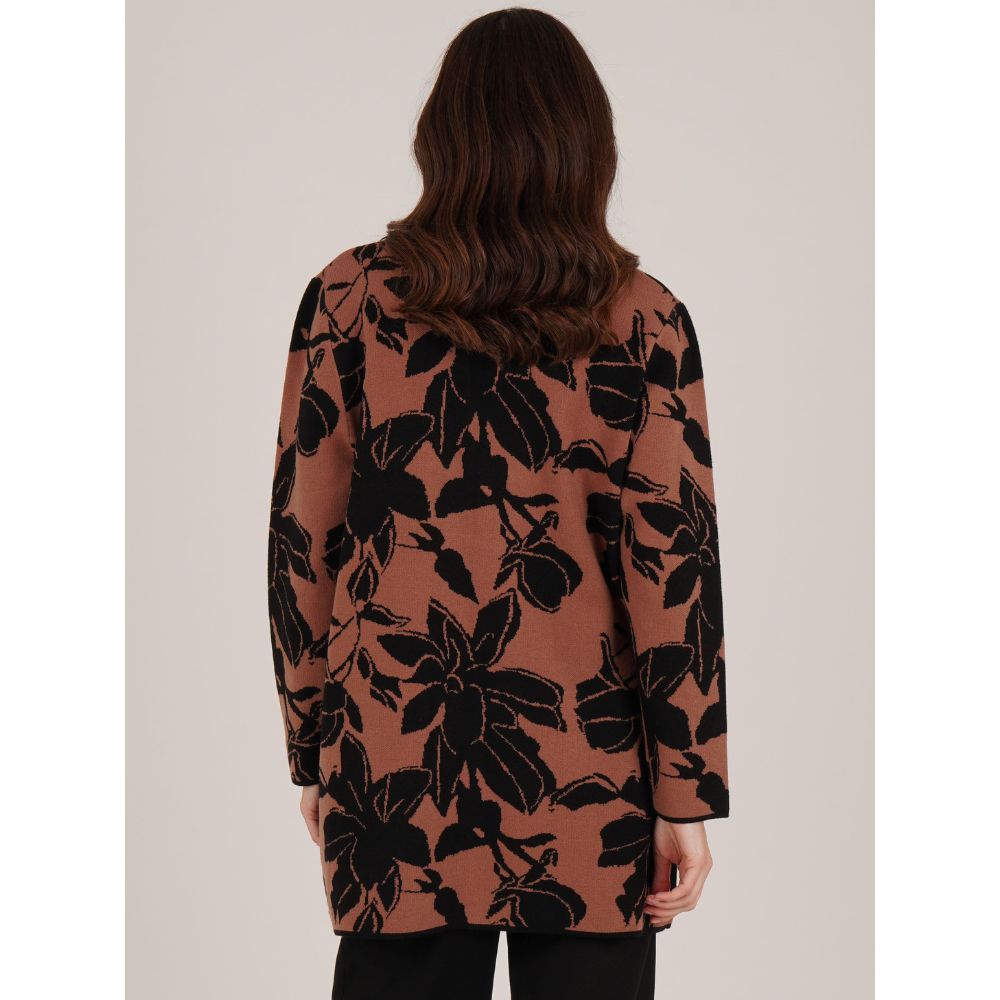 Tigi Longline Floral Cardigan - Brown