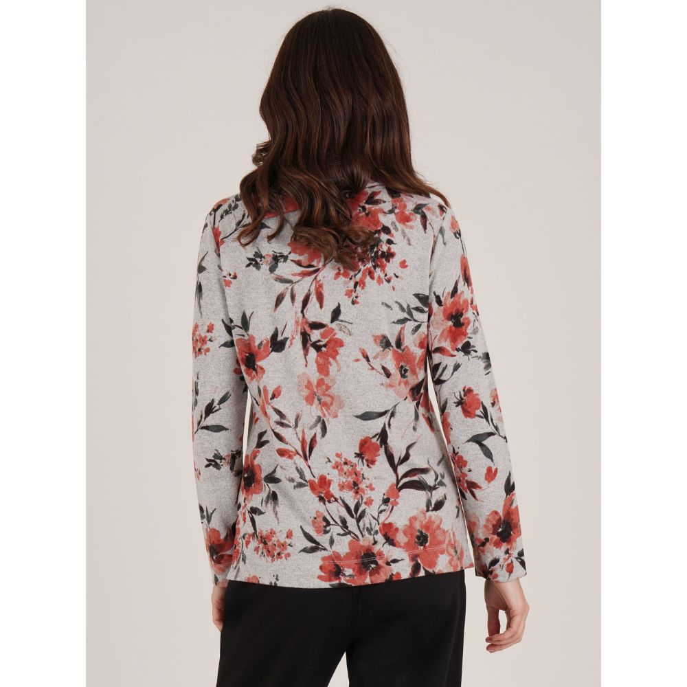 Tigi Floral Cowl Neck Top - Grey