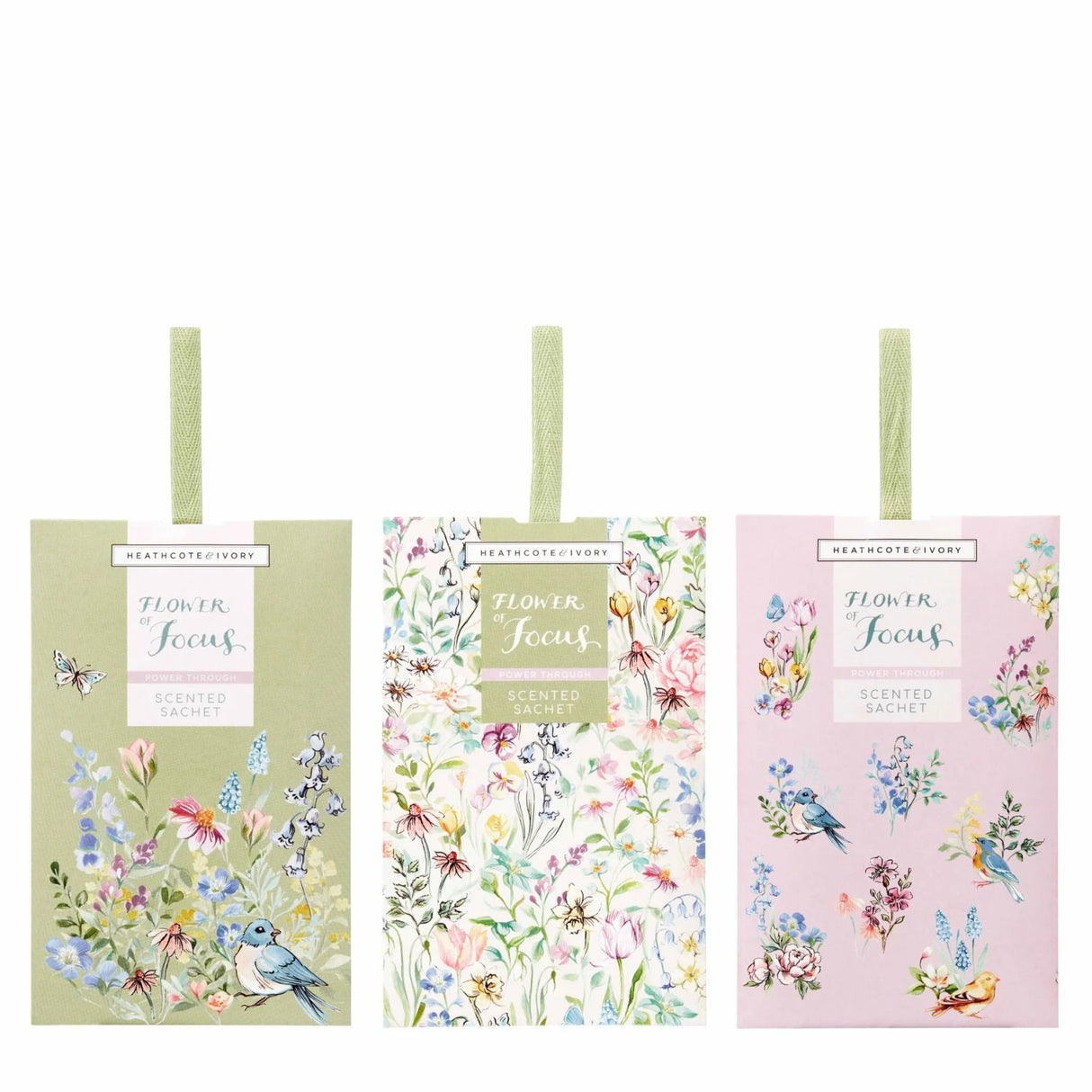 Heathcote & Ivory Flower of Focus Power Through 3 Scented Sachets