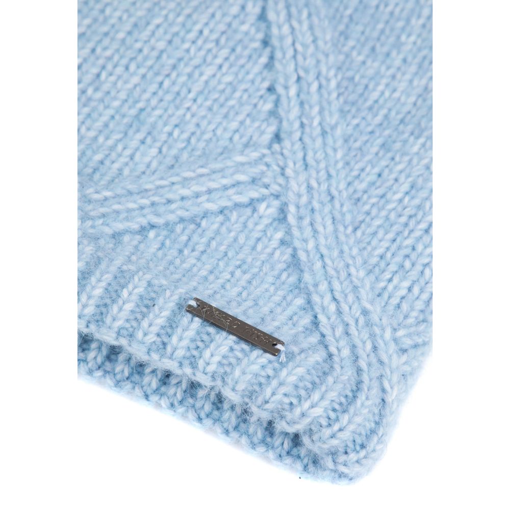 Weird Fish Candy Cable Knitted Faux Fur Lined Snood - Lake Blue