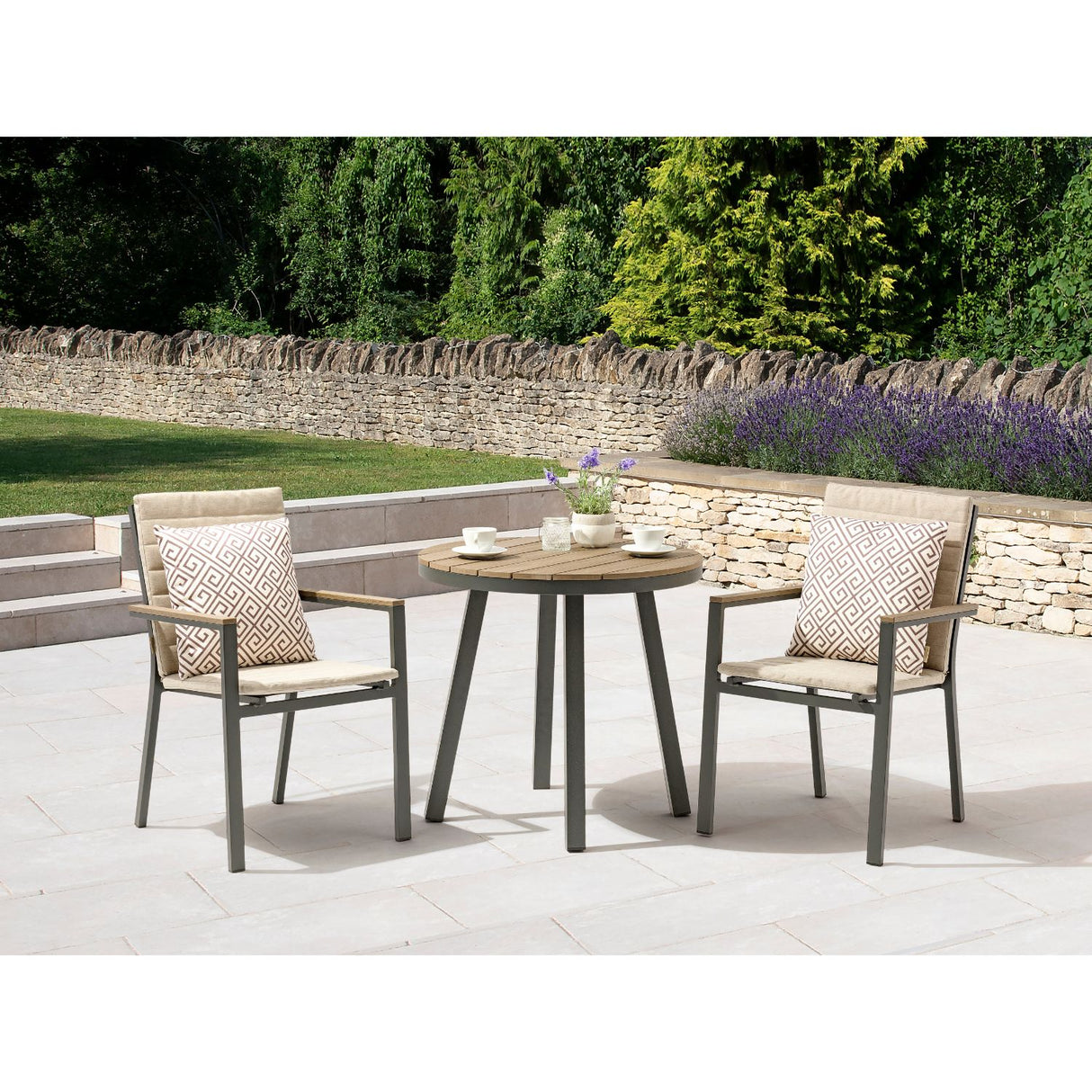 Bramblecrest 80cm Fawn Zurich 2 Seat Bistro Set - X23AZR80RD1