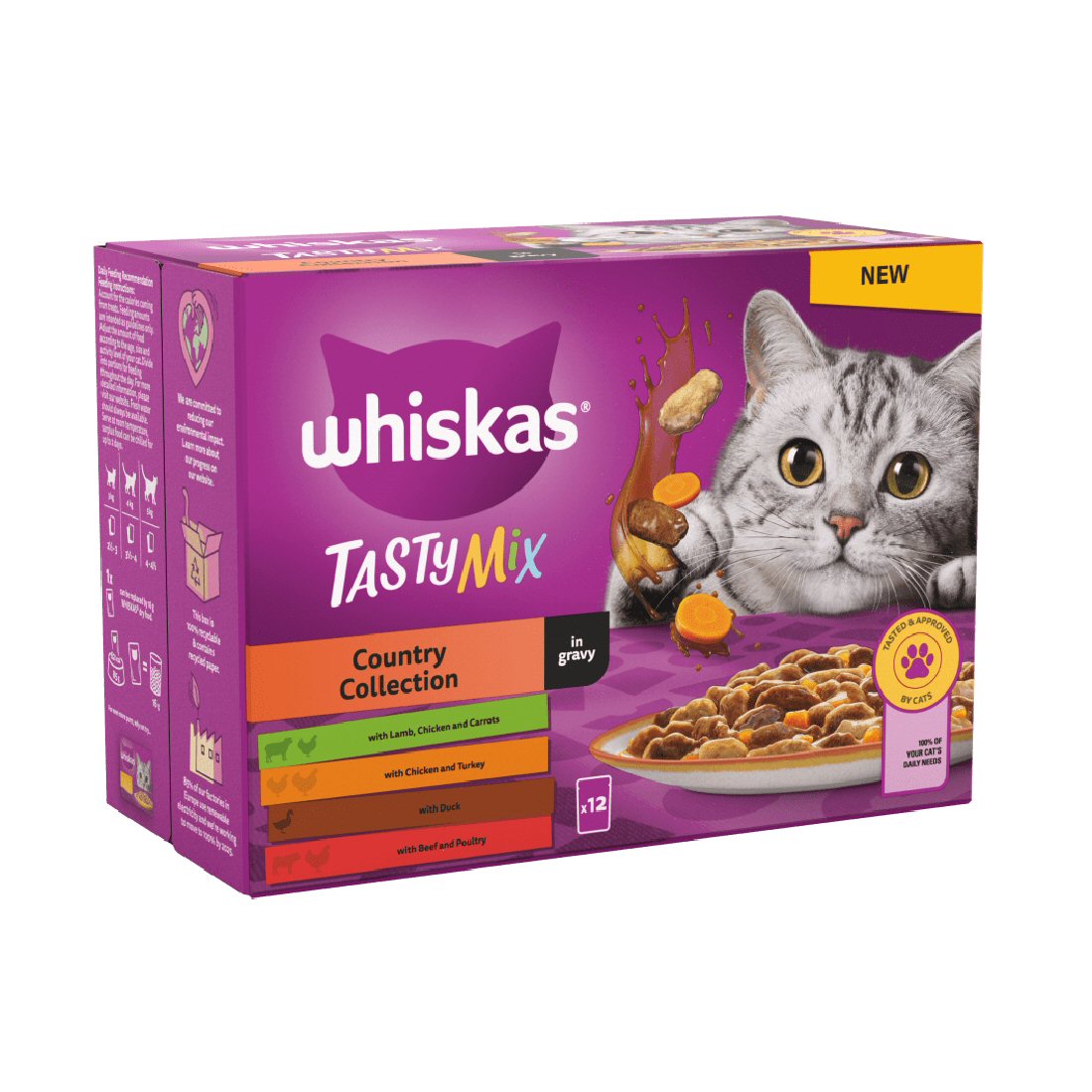 Whiskas 12 x 85g Country Collection 1+ Adult Wet Cat Food Pouches in Gravy