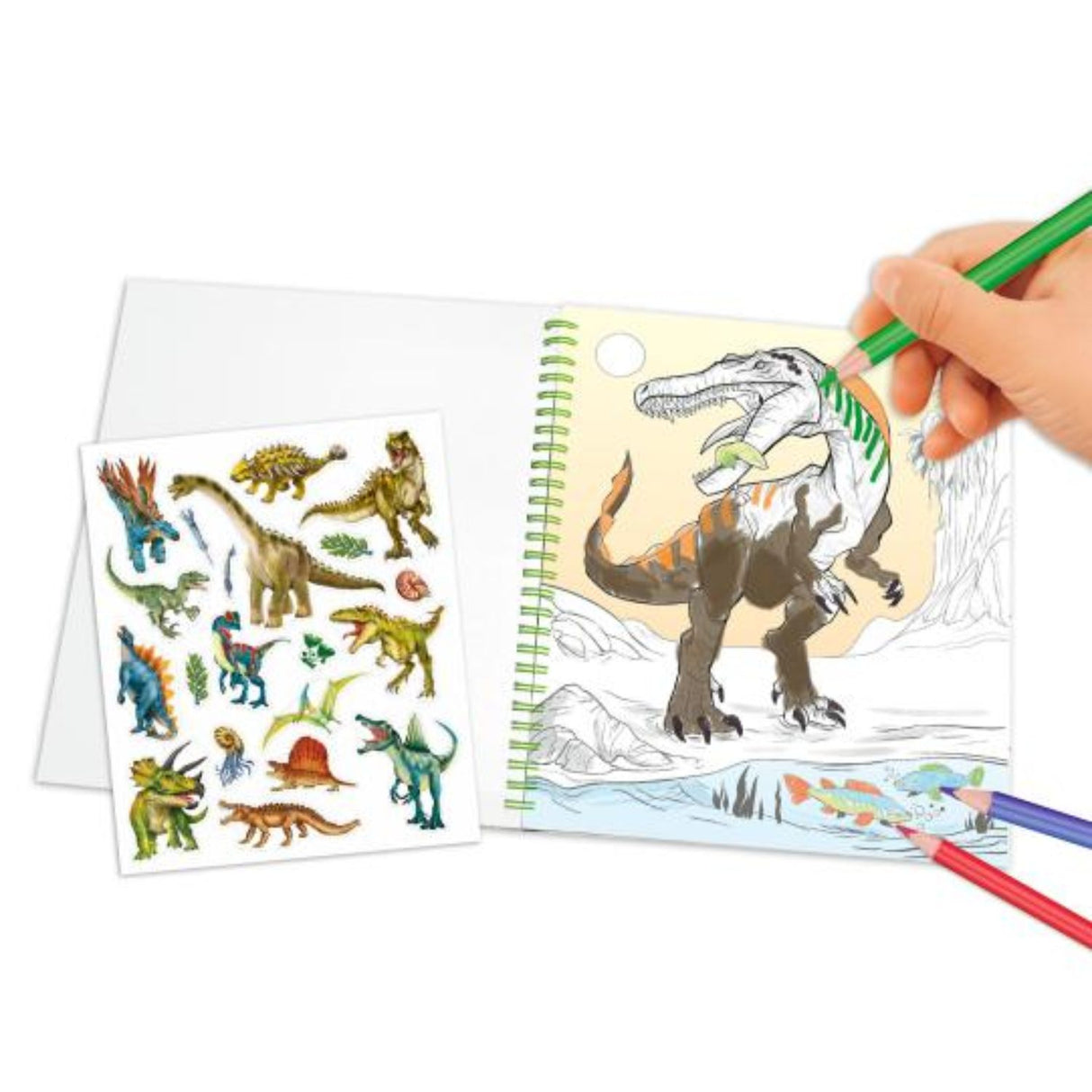 Depesche Dino World Colouring Book with Reversible Sequins