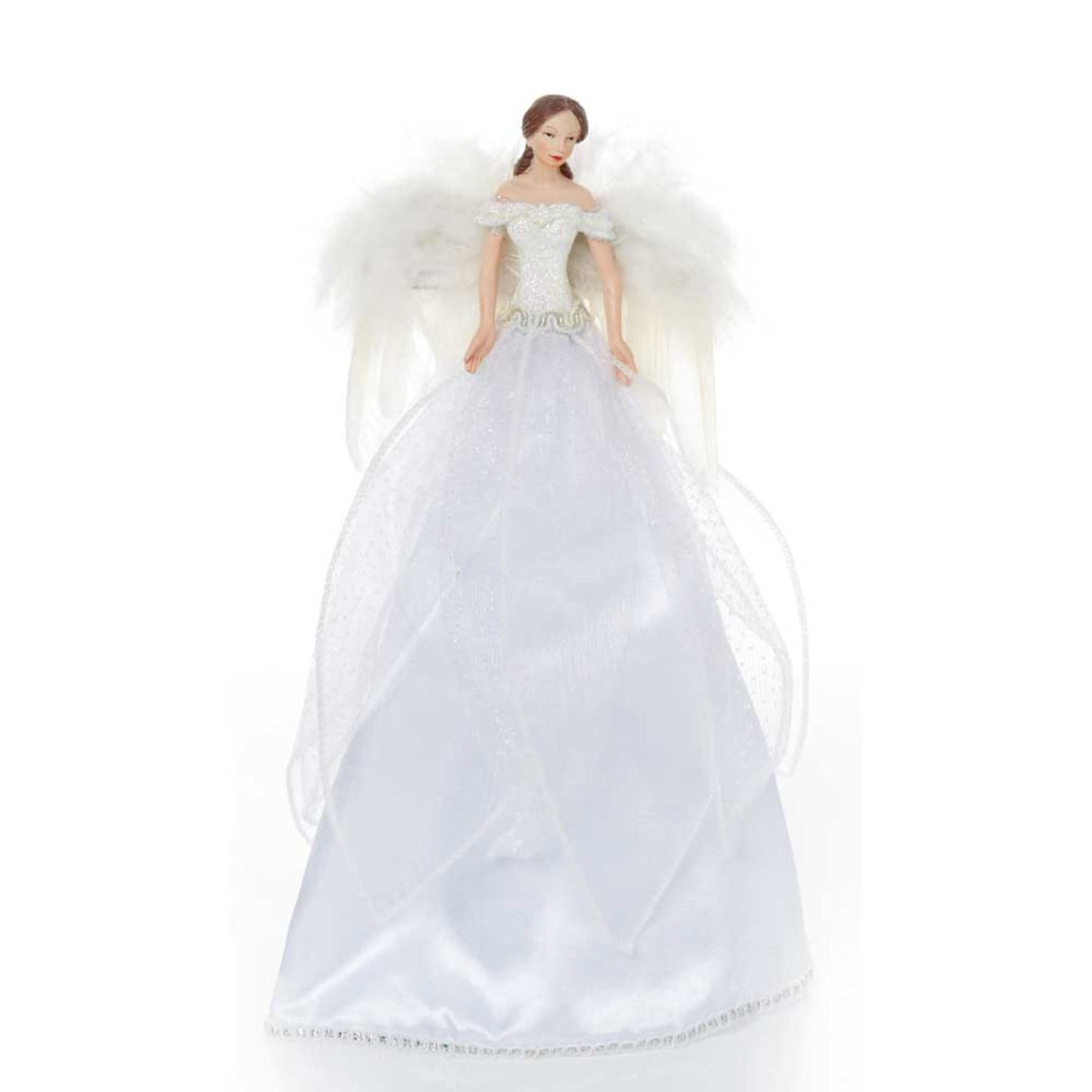 Premier 28cm White Tree Top Angel with Wings
