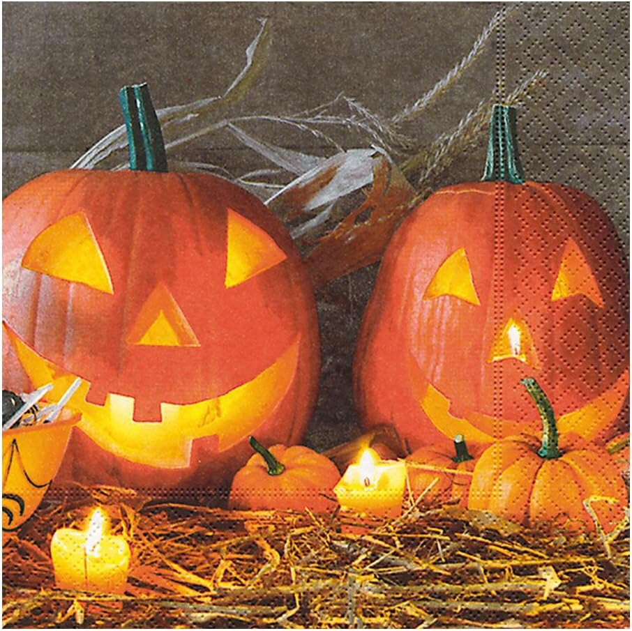 N.J Products Halloween 33cm Pumpkin King Napkins (20 pack)