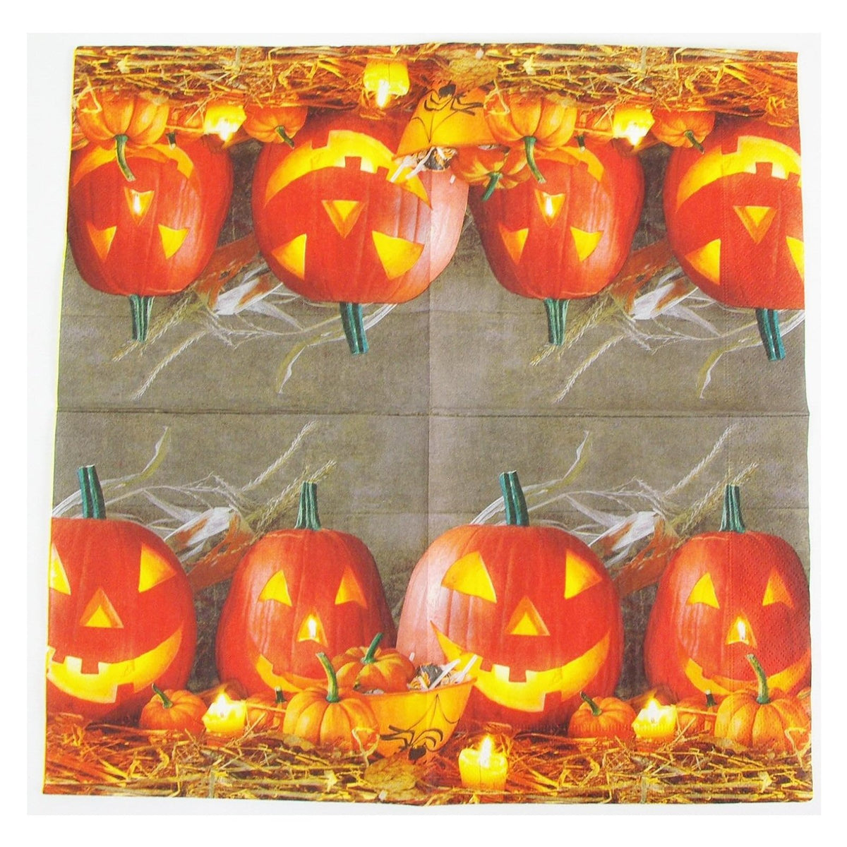 N.J Products Halloween 33cm Pumpkin King Napkins (20 pack)