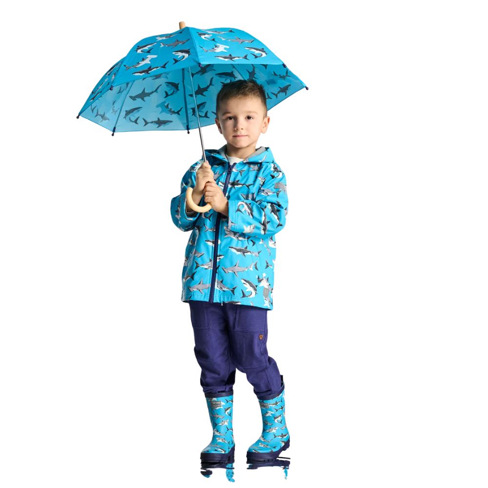 Hatley Shark Party Matte Toddler Wellies - Size 8