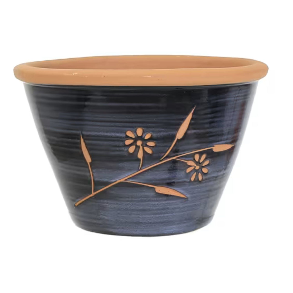 Woodlodge 28cm Dark Blue Bouquet Terracotta Pot - YBOUQDB28