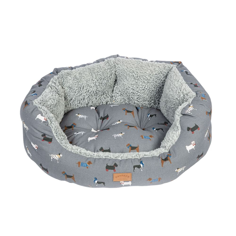 Danish Design 35inch Fatface Marching Deluxe Slumber Dogs Bed - Grey