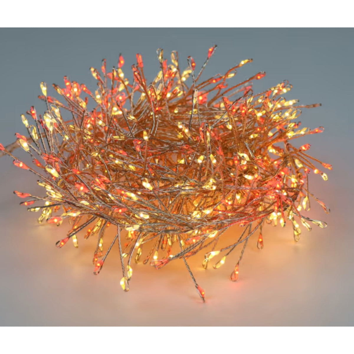 Woodlodge 270cm Garland Pin Wire Cluster Lights - Red/Warm White