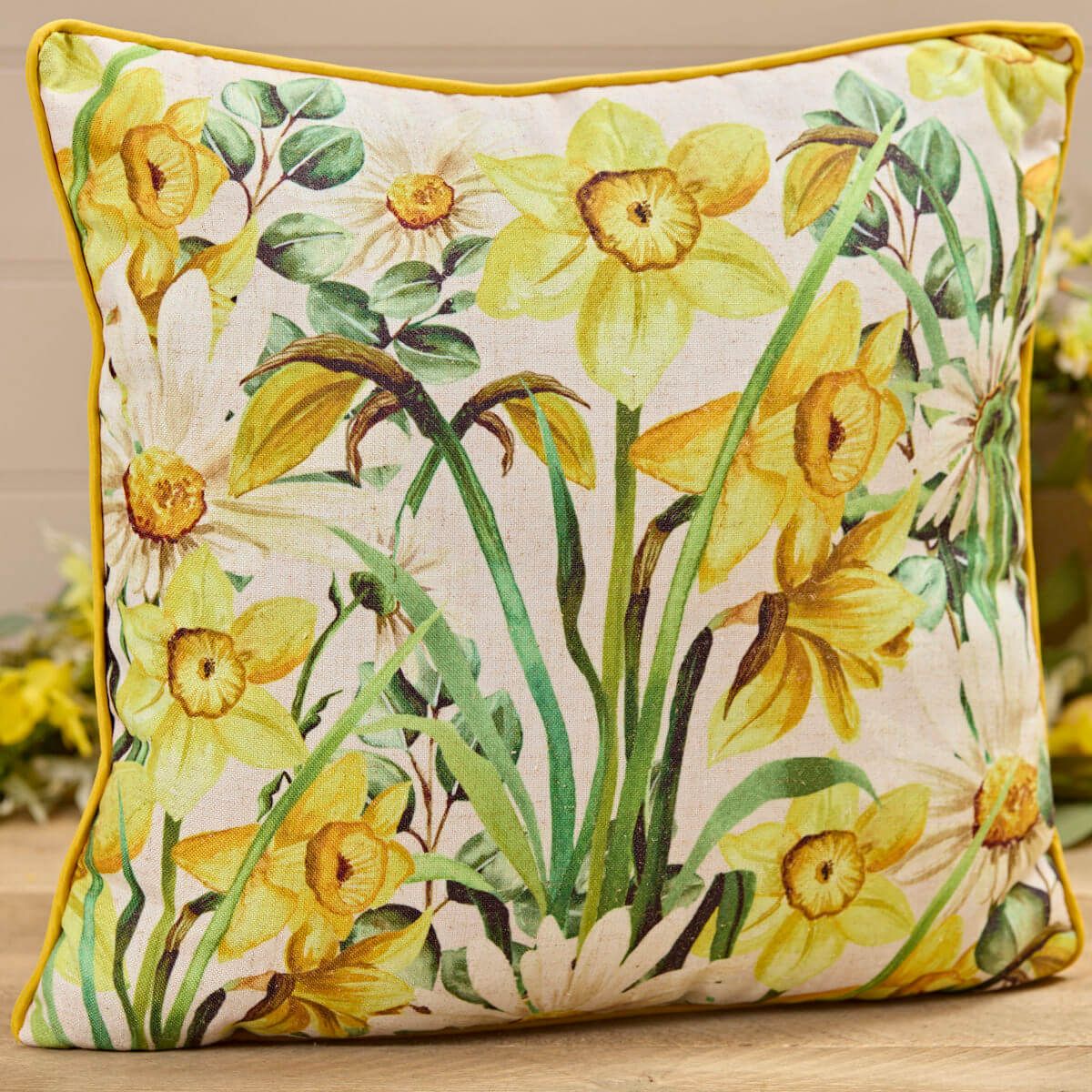 Richard Langs All Over Print Daffodil Cushion - 4FD322