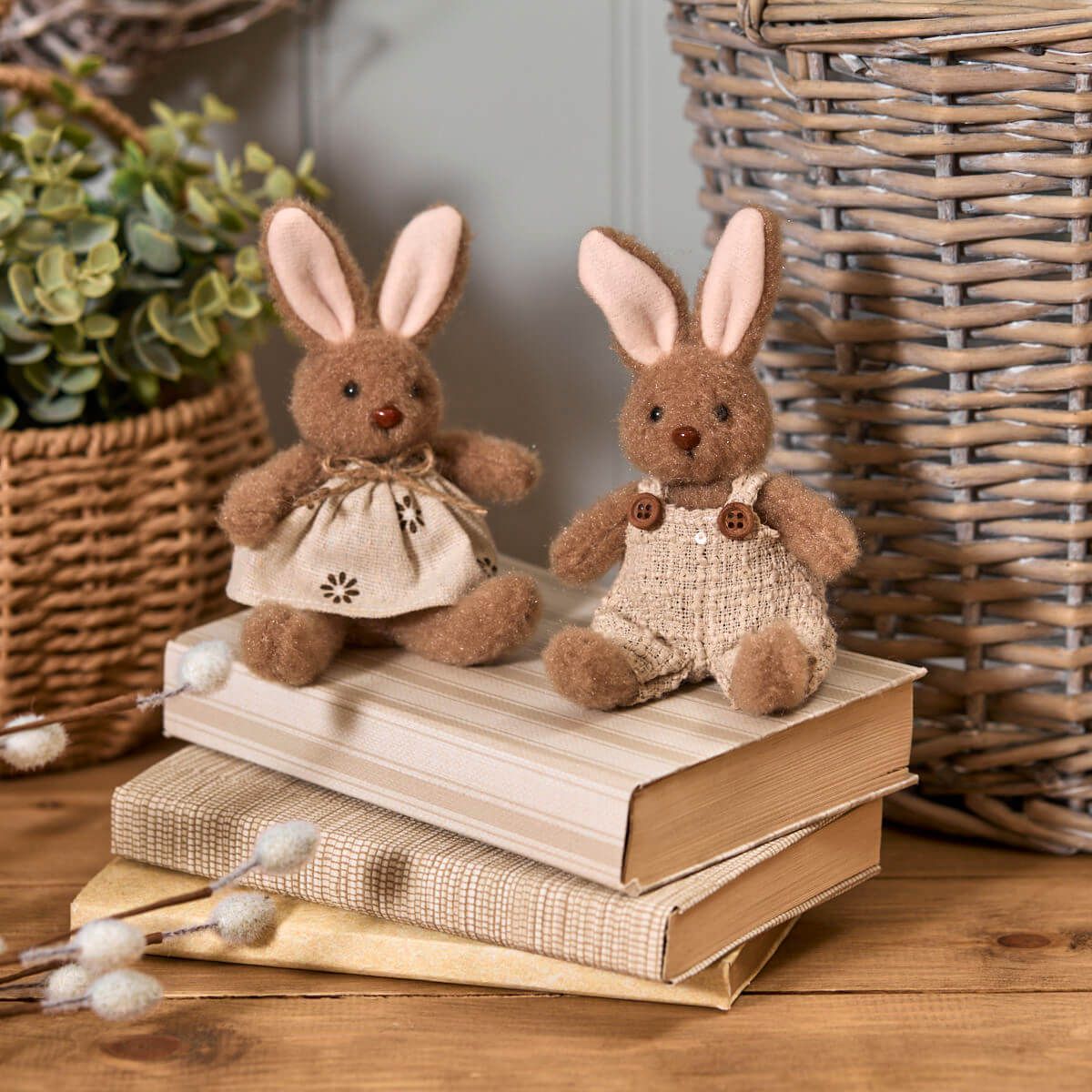 Richard Langs Dressed Bunny Sitting Ornament (Choice of 2) - 4RY103