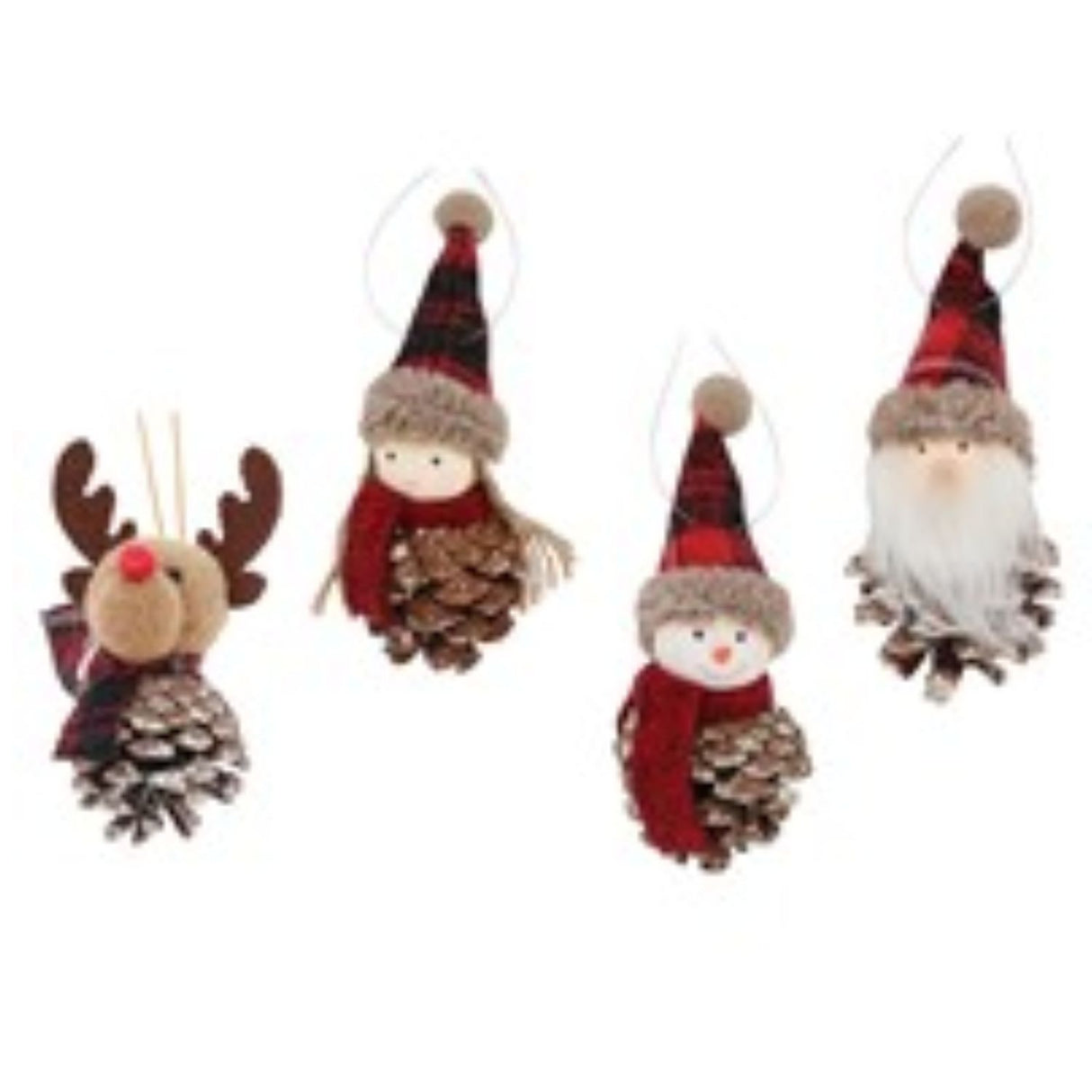 Joe Davies Joyful Tartan Pinecone Hanging Decoration (Choice of 4)