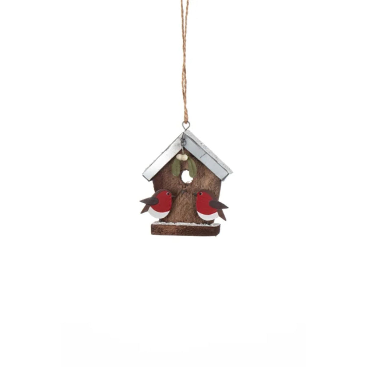 Shoeless Joe Birdhouse with Mistletoe Hanging Decoration