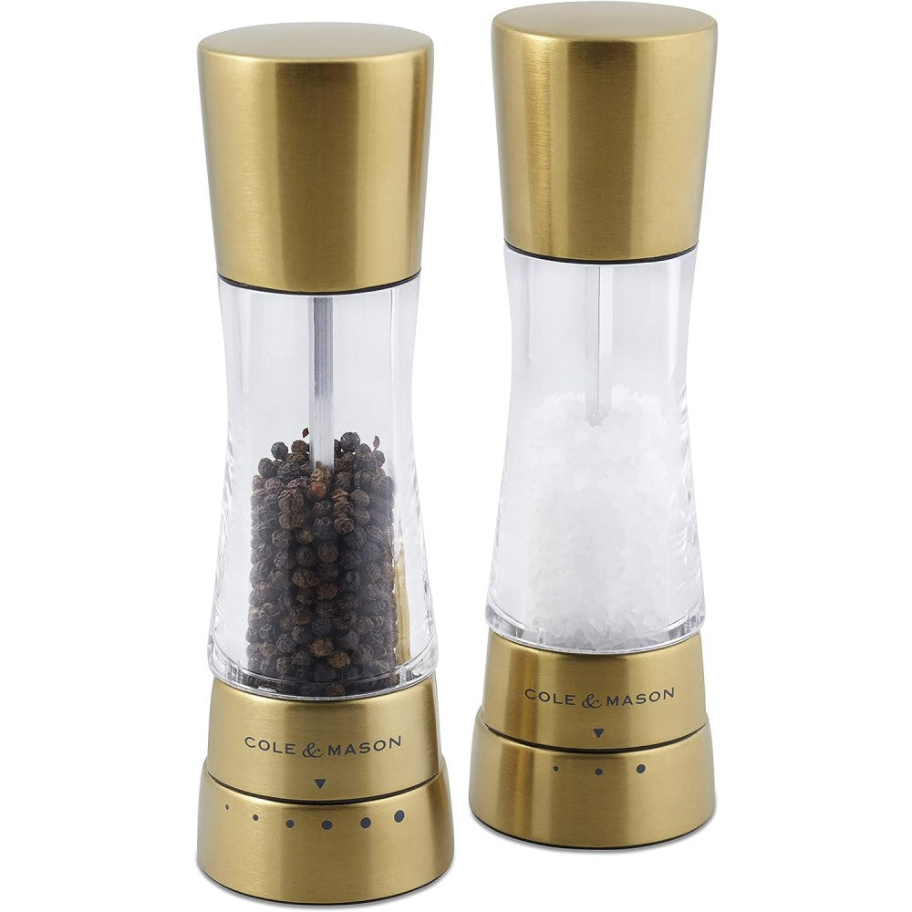 Cole & Mason 19cm Gold Derwent Gourmet Precision Salt & Pepper Mill