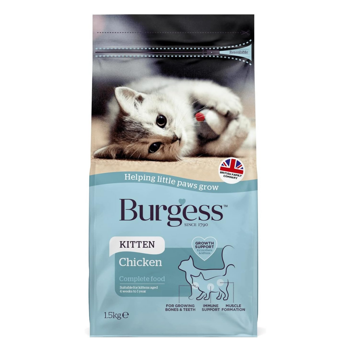 Burgess 1.5kg Kitten Chicken Cat Food