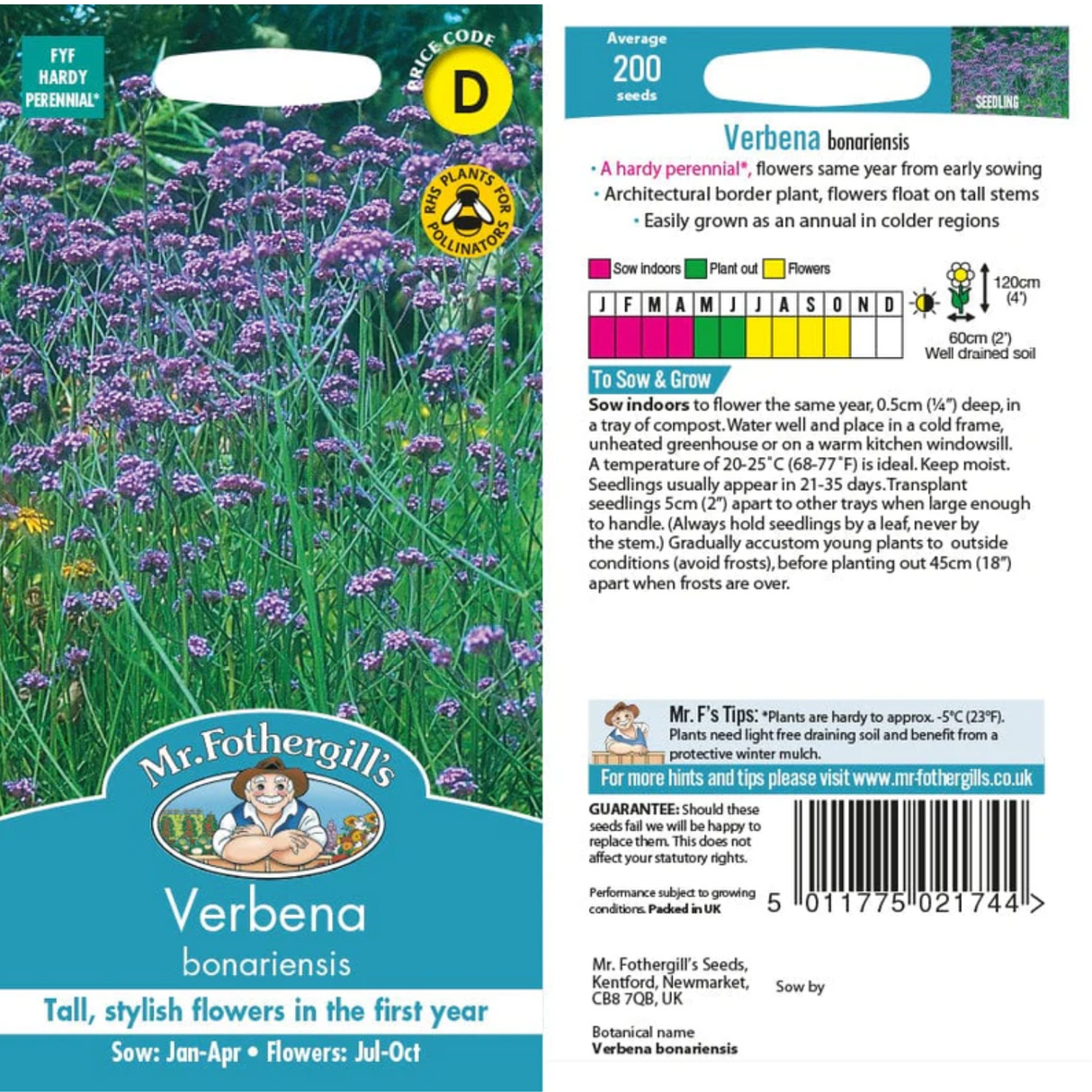 Mr Fothergill's Bonariensis Verbena Seeds