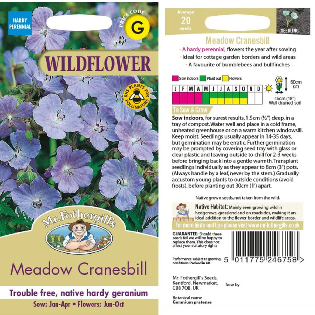 Mr Fothergill's Meadow Cransebill Seeds