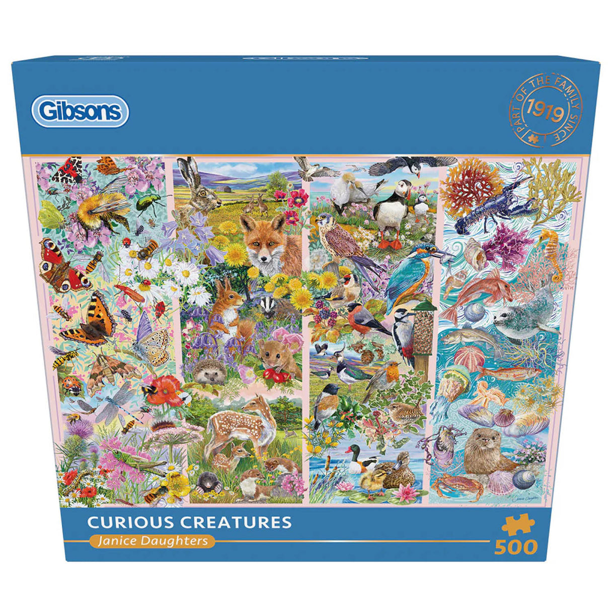 Gibsons Games 500 Piece Curious Creatures Jigsaw Puzzle
