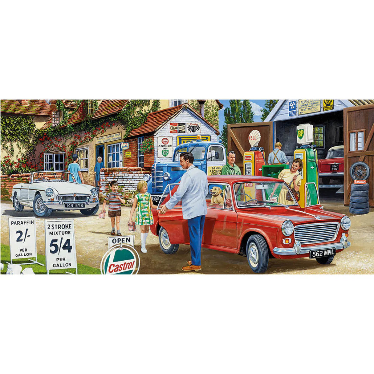 Gibsons Games 636 Piece Filling Up For The Trip Panoramic Jigsaw Puzzle