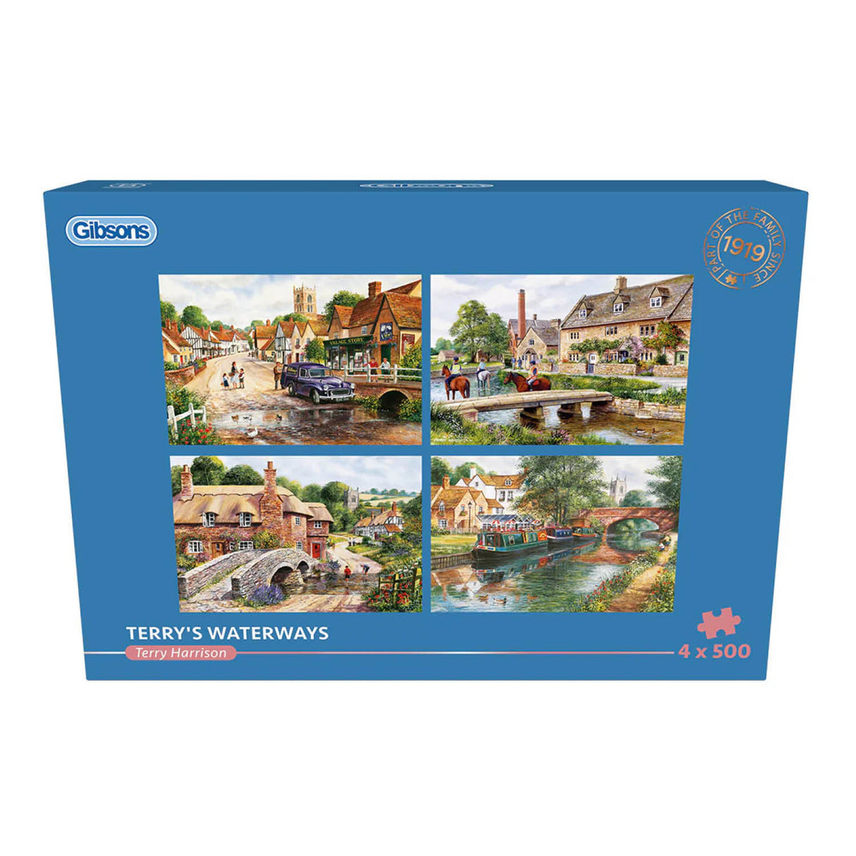 Gibsons Games 4 x 500 Piece Terry's Waterways Jigsaw Puzzles