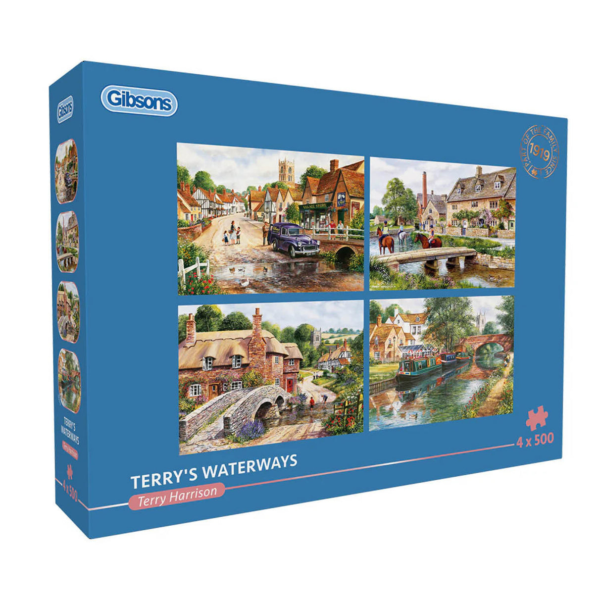 Gibsons Games 4 x 500 Piece Terry's Waterways Jigsaw Puzzles
