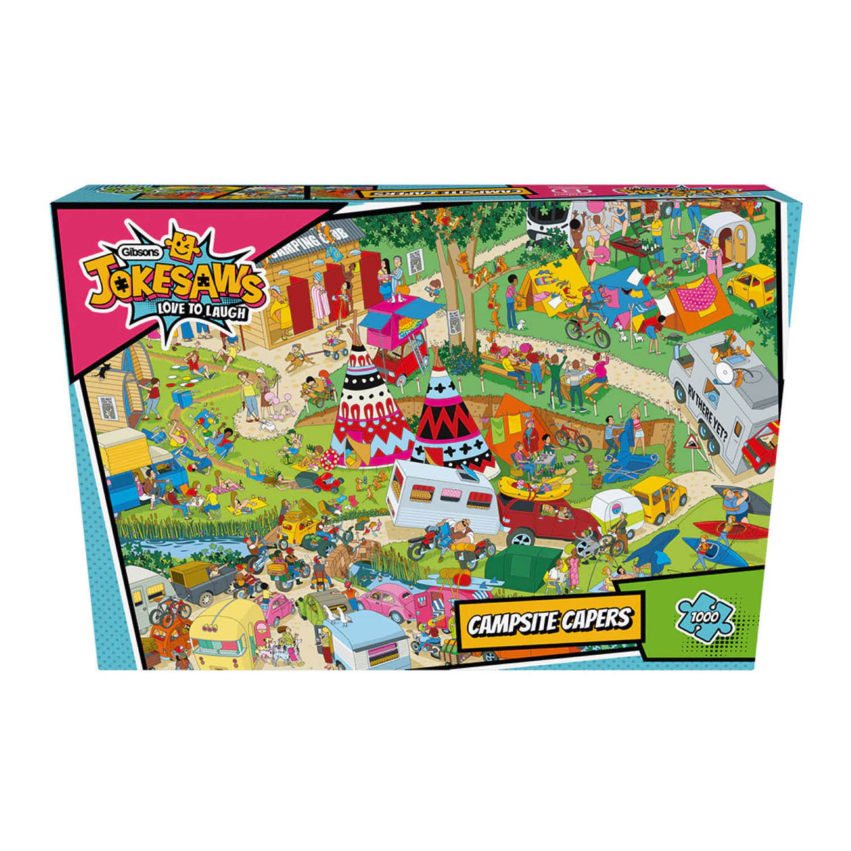 Gibsons Games 1000 Piece Jokesaws Campsite Capers Jigsaw Puzzle