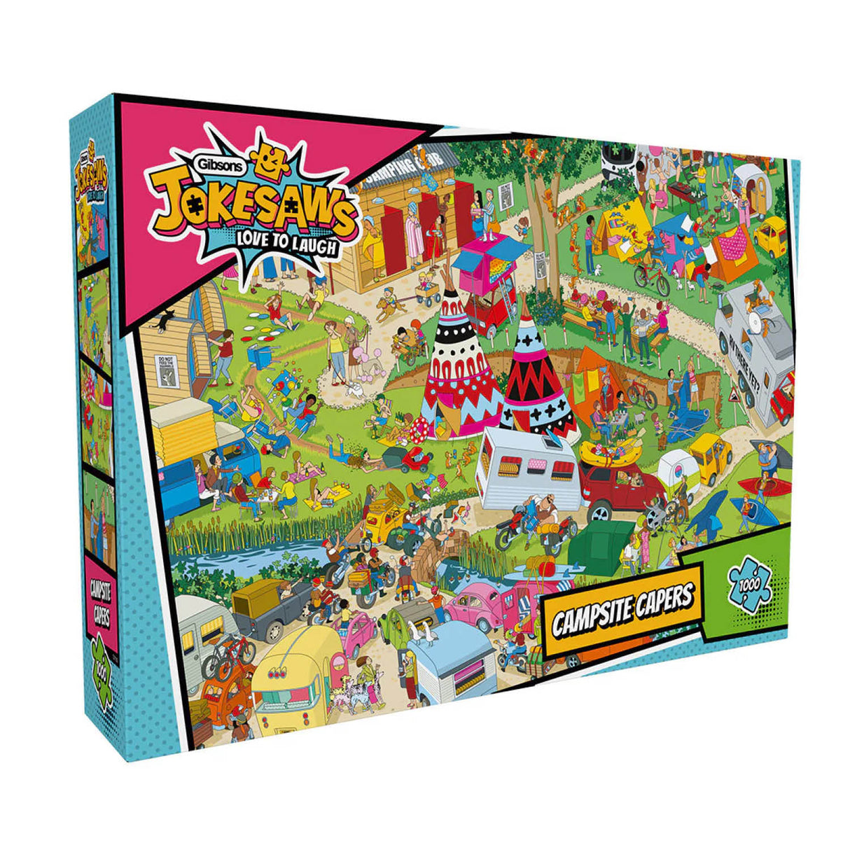 Gibsons Games 1000 Piece Jokesaws Campsite Capers Jigsaw Puzzle