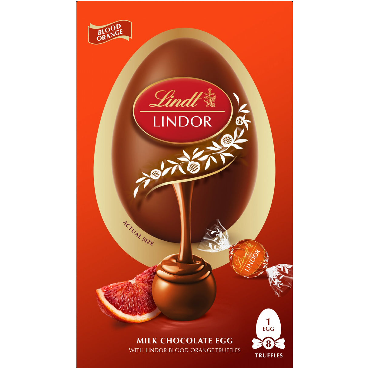 Lindt LINDOR 260g Blood Orange Milk Chocolate Easter Egg