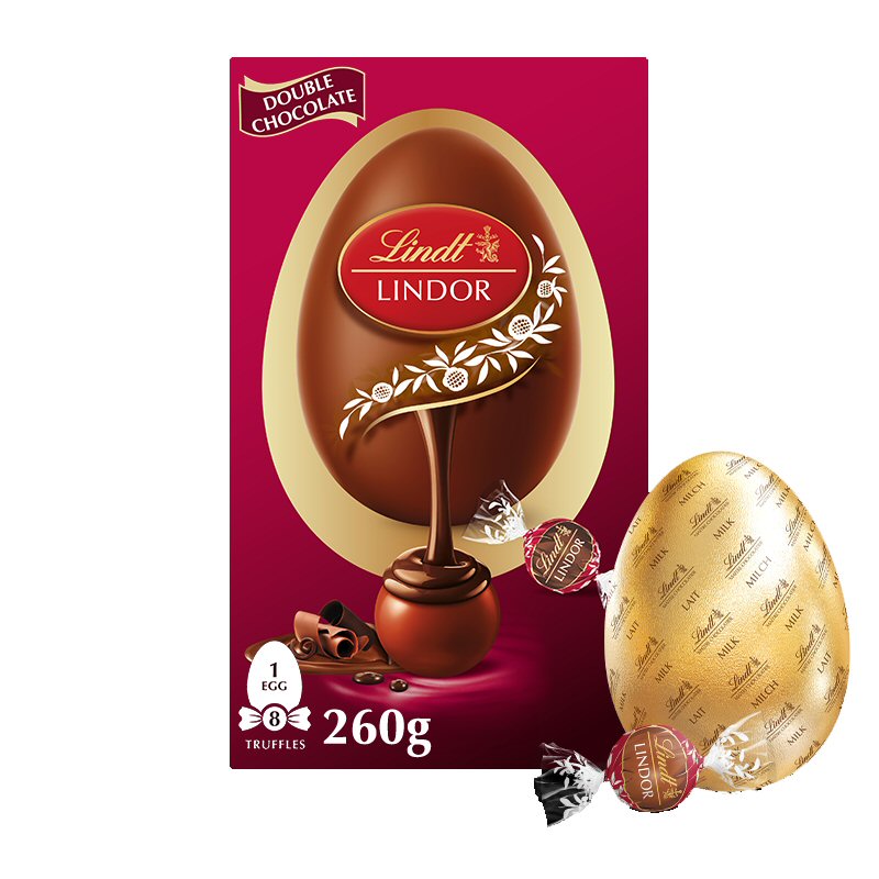 Lindt LINDOR 260g Double Chocolate Easter Egg