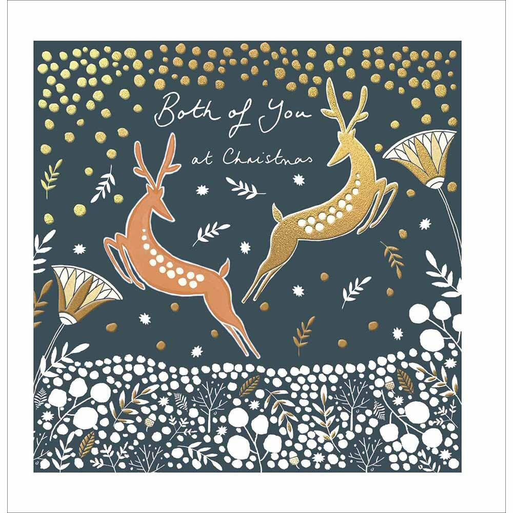 Woodmansterne Two Prancing Reindeer Christmas Card