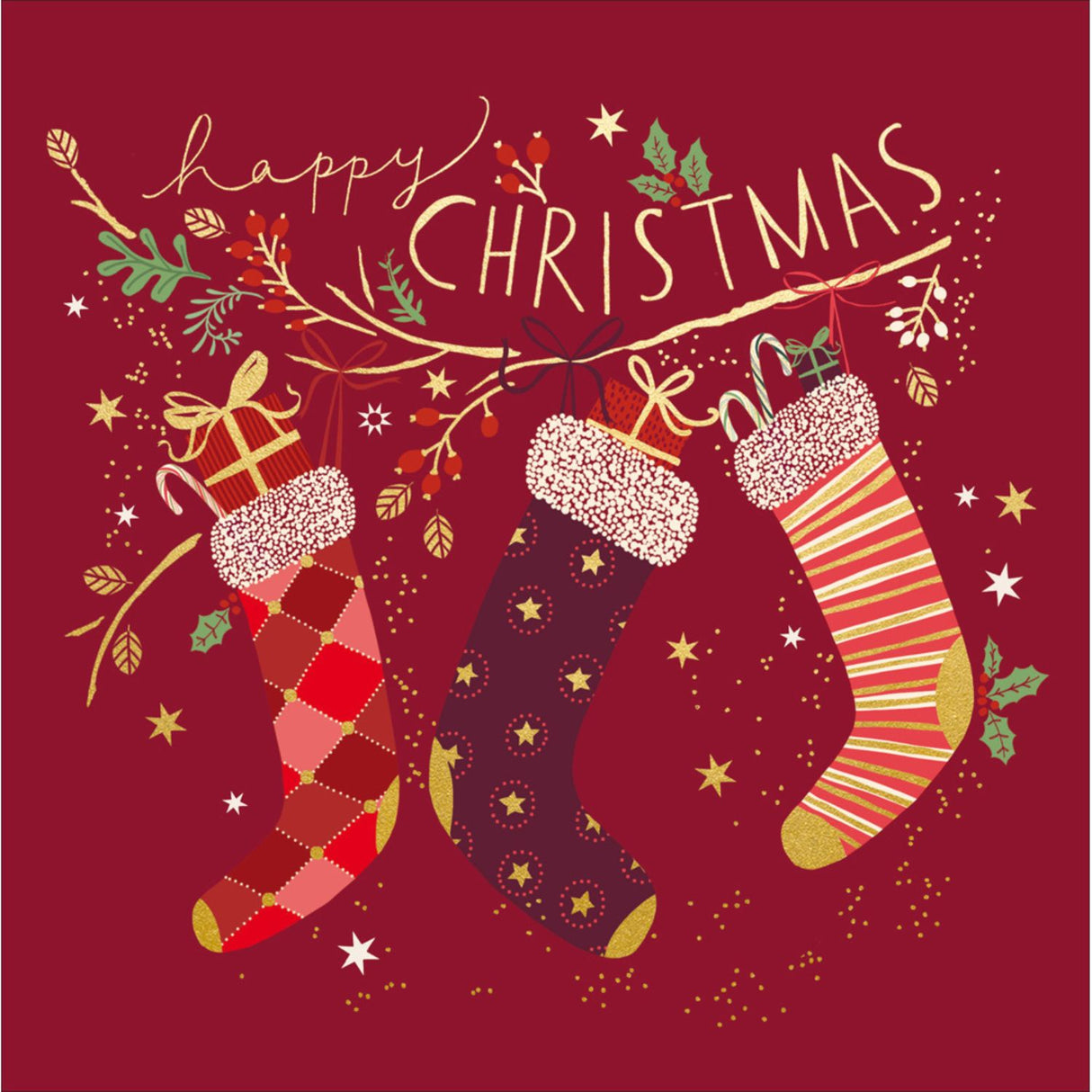 Woodmansterne Happy Christmas Stockings Card