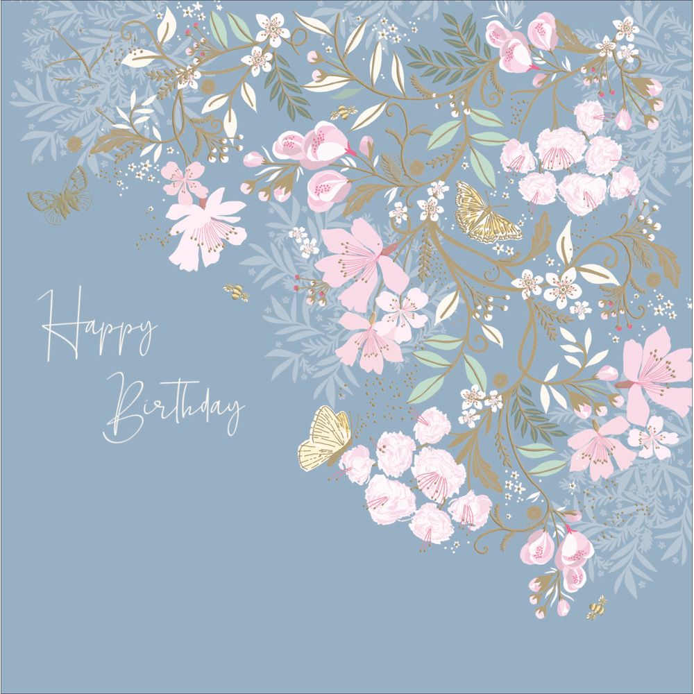 Woodmansterne Spring Blossom & Butterflies Birthday Card
