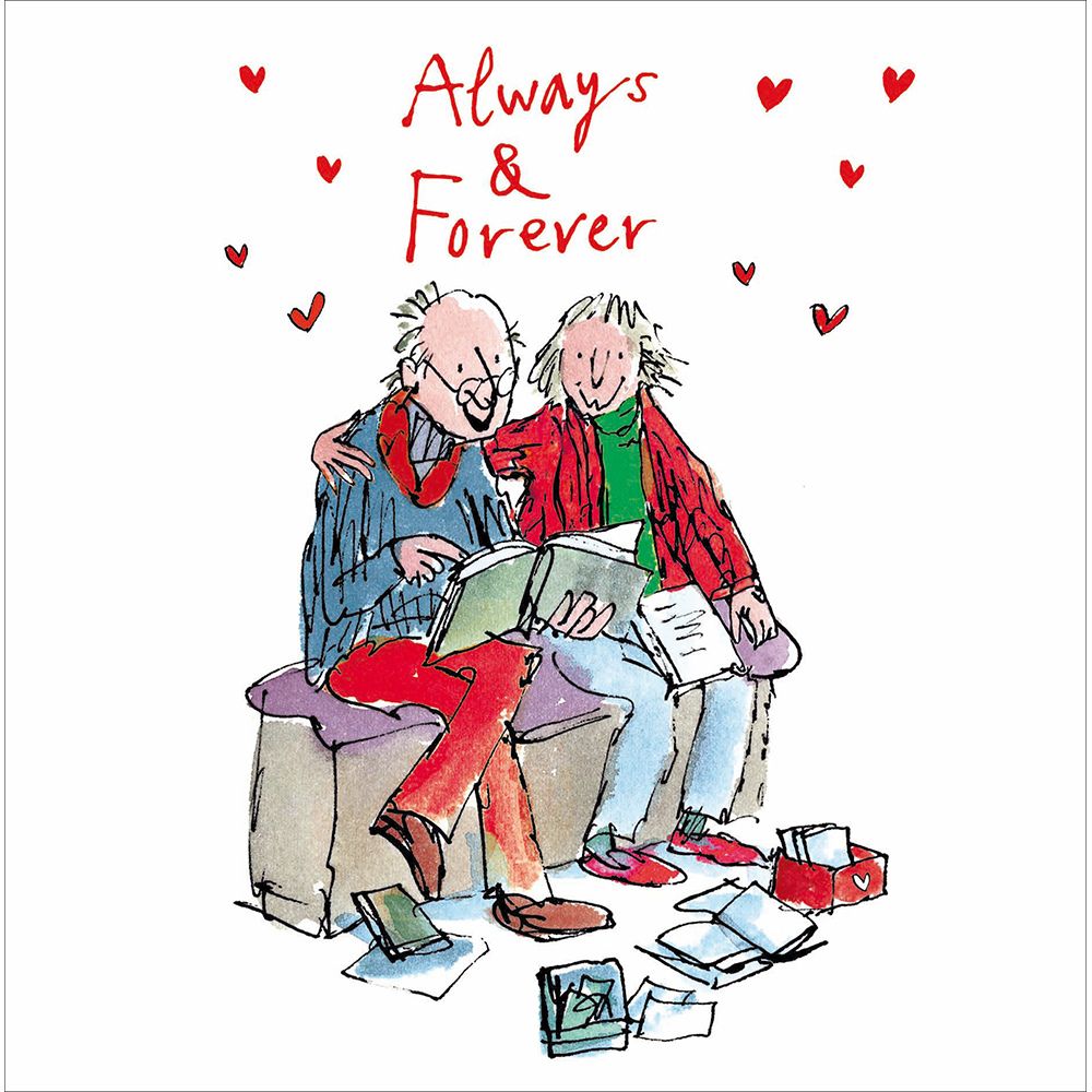 Woodmansterne Old Couple Reading Valentines Day Card