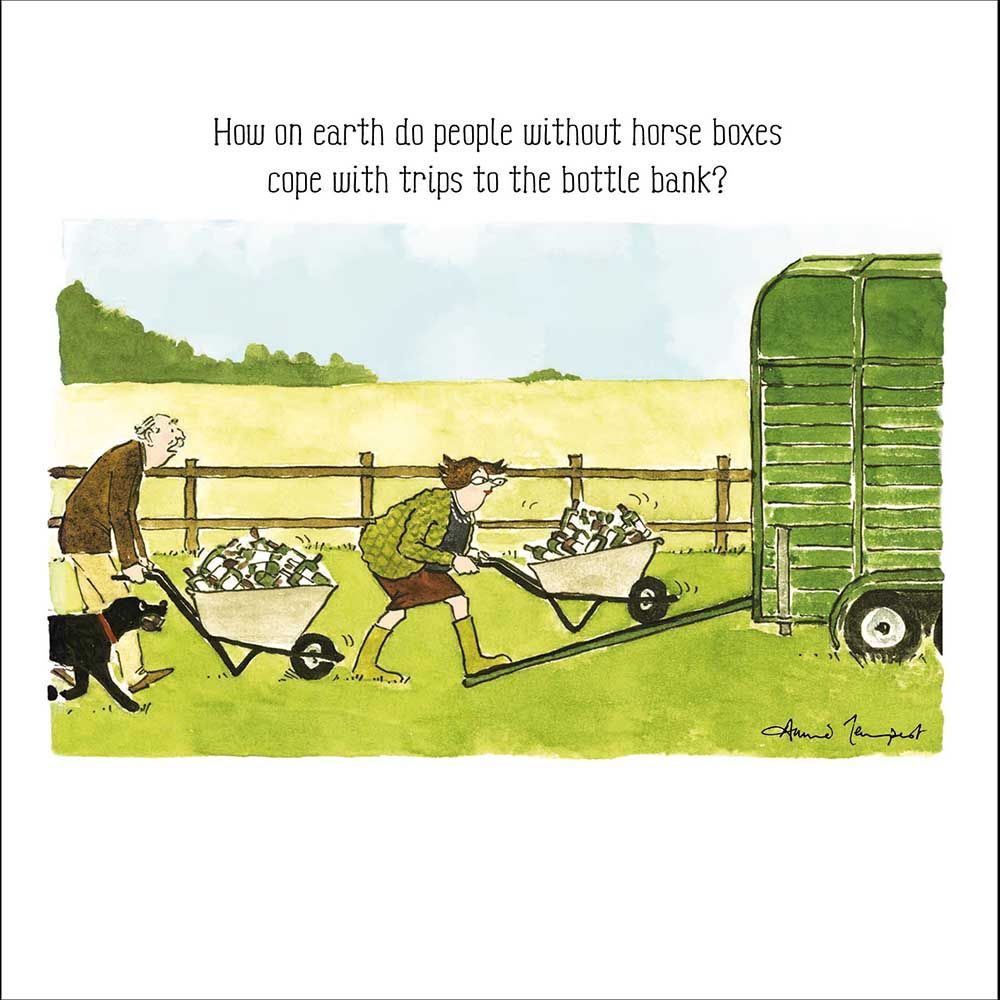 Woodmansterne Recycling Day Horse Box Funny Blank Card