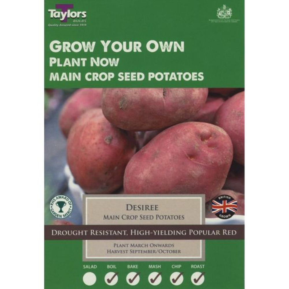 Taylors 10 Desiree Main Crop Seed Potatoes