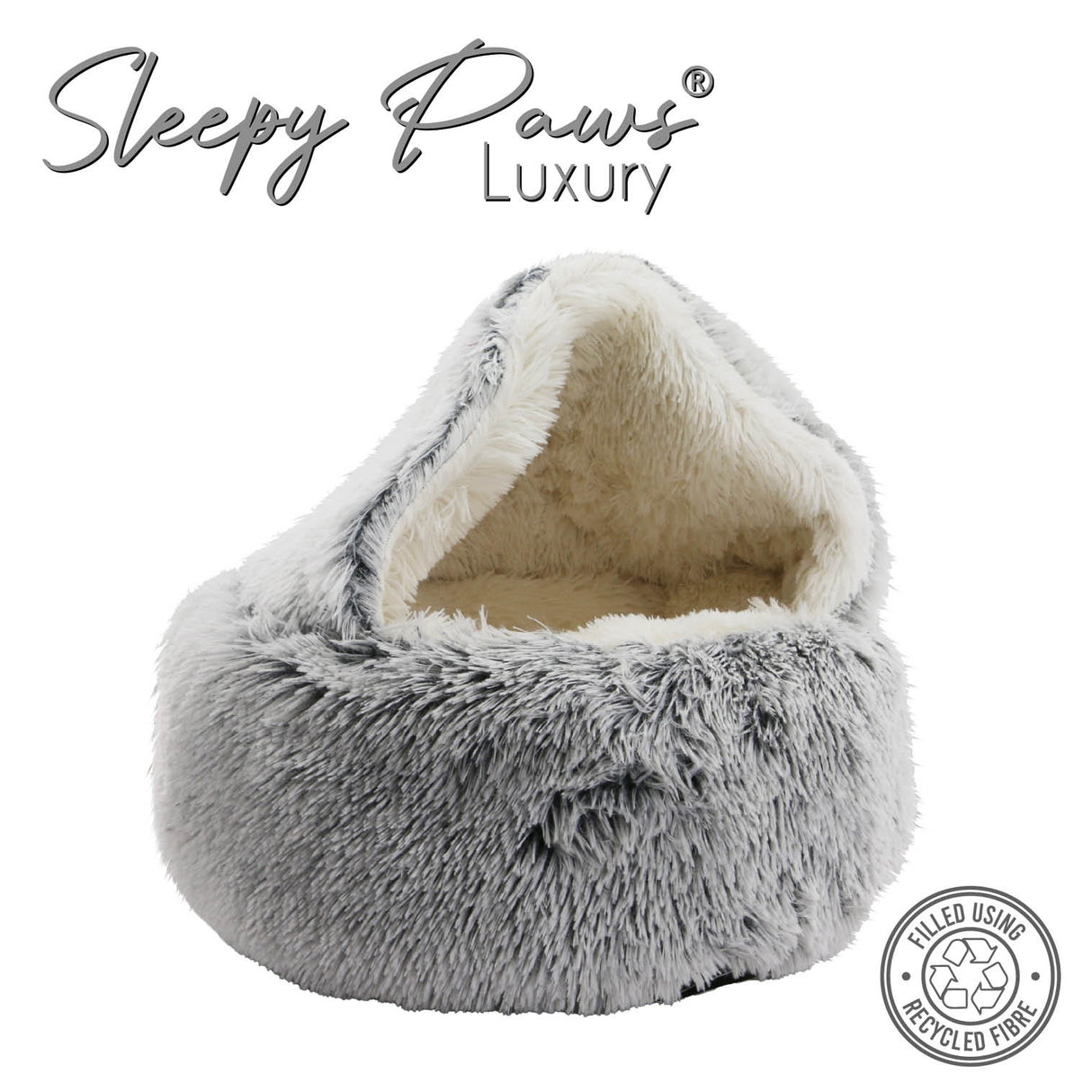 Ancol Sleepy Paws Luxury 54cm Grey Plush Cove Dog / Cat Bed