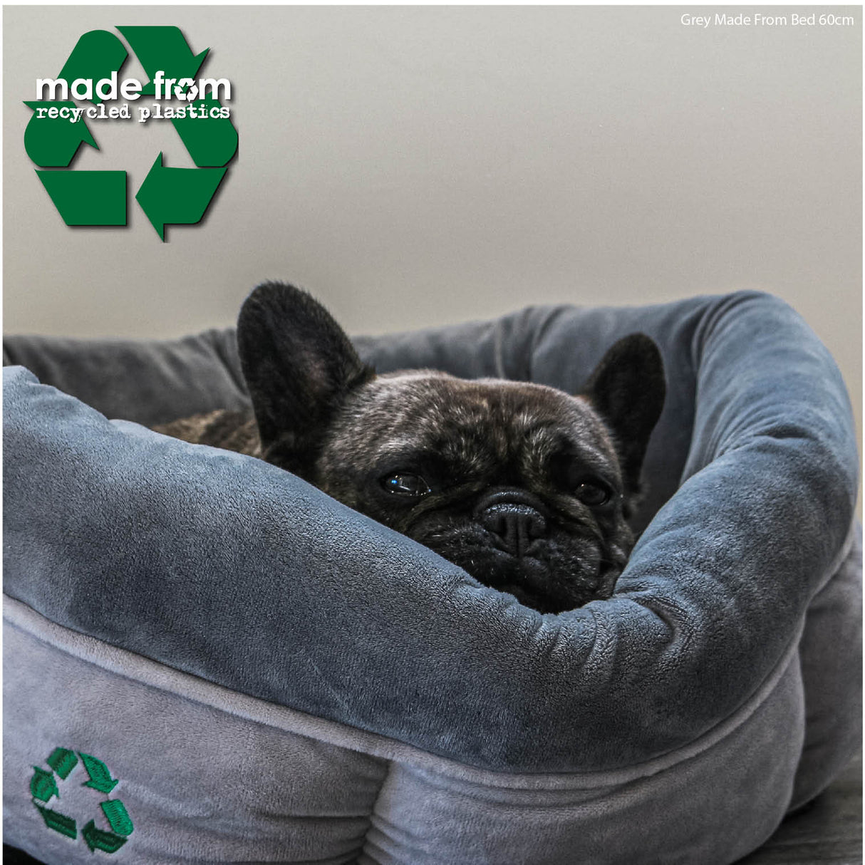 Ancol Made From 50cm Grey Eco Friendly Donut Dog Bed