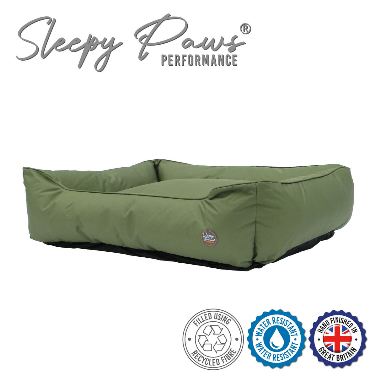 Ancol Sleepy Paws Large 90cm Green Square Dog Bed