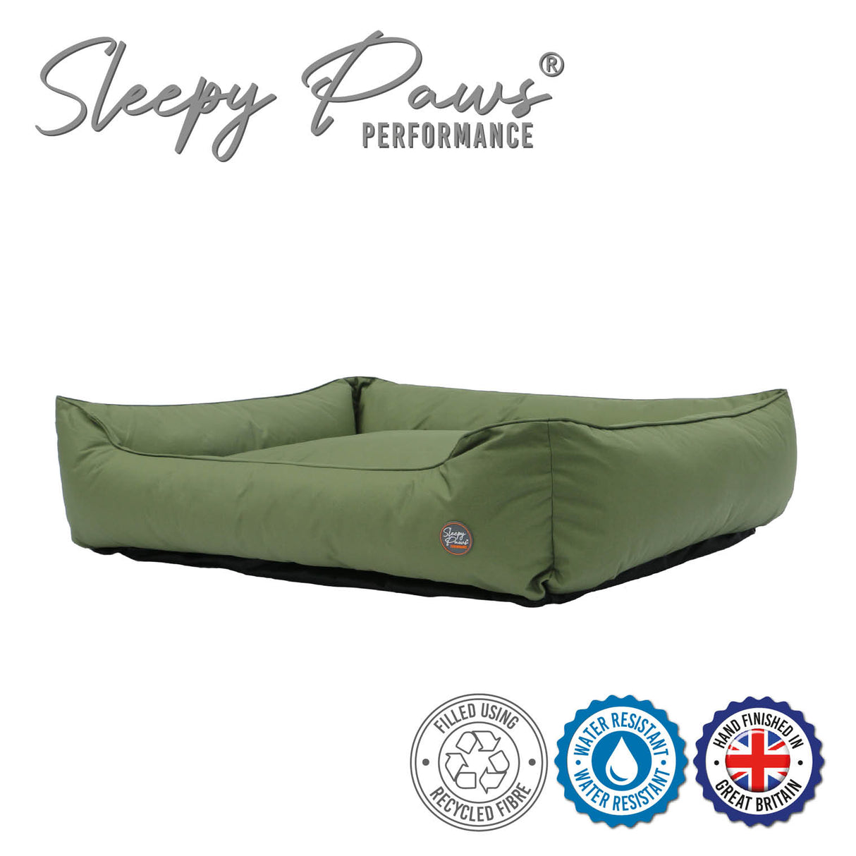 Ancol Sleepy Paws Extra Large 105cm Green Square Dog Bed