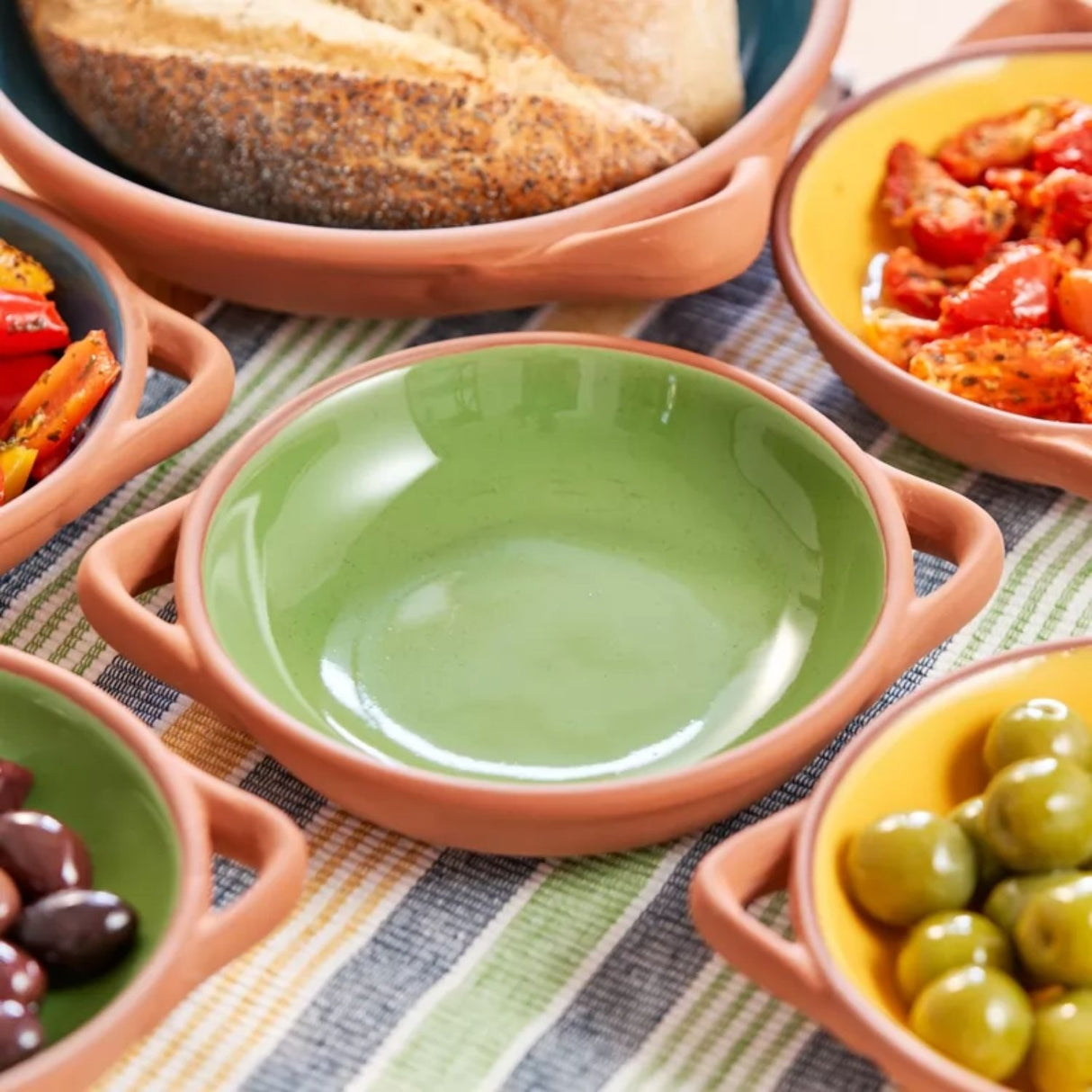 Dexam 18cm Green Small Glazed Terracotta Tapas Dish