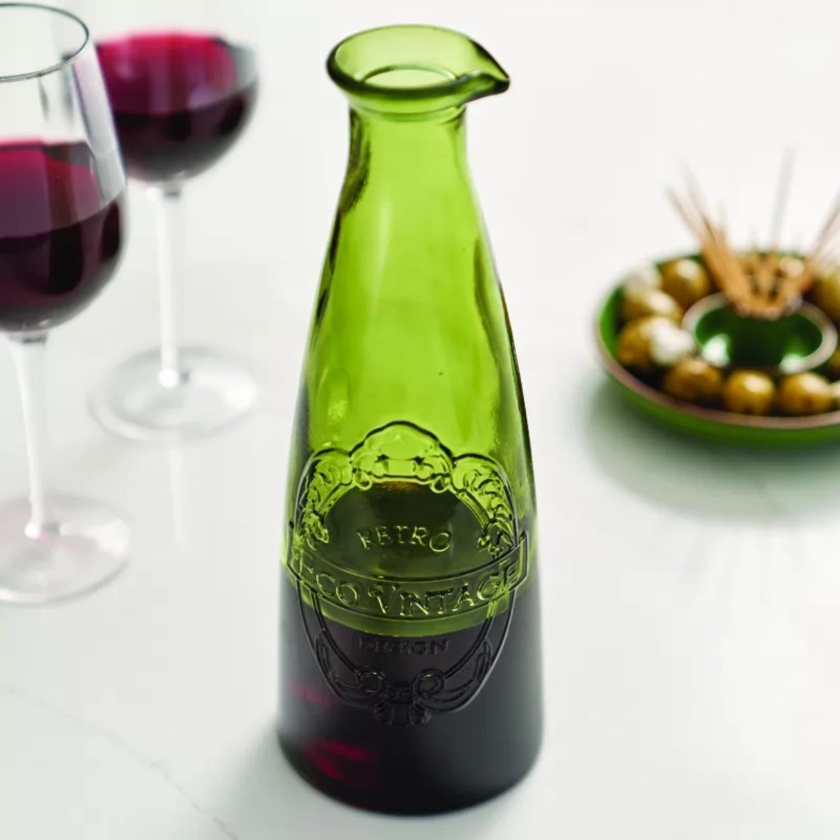 Dexam 1 Litre Green Recycled Glass Carafe