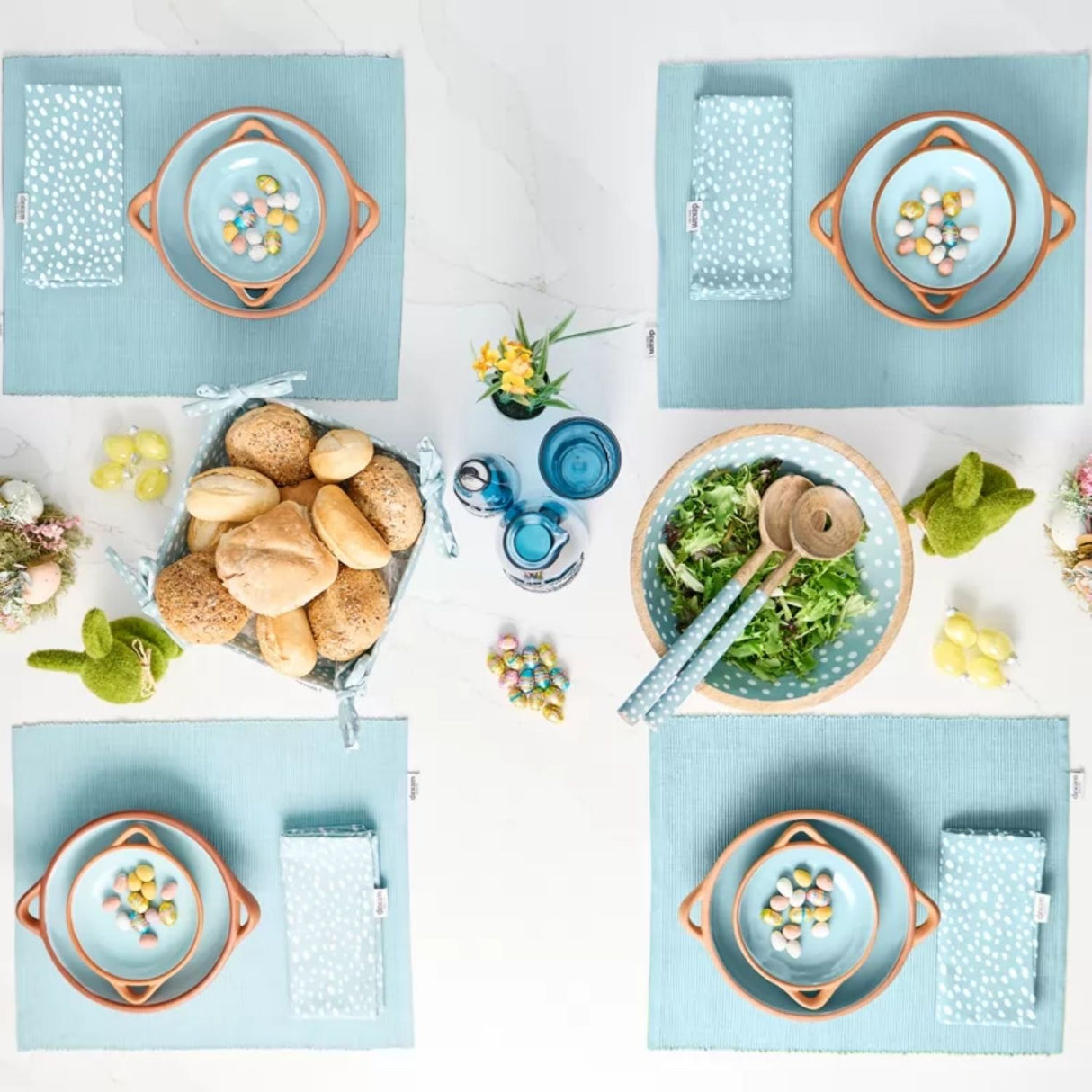 Dexam 27cm Duck Egg Spotted Mango Wood Salad Bowl