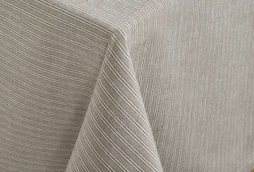 Walton & Co 130CM X 180 Boston Stripe Tablecloth Grey