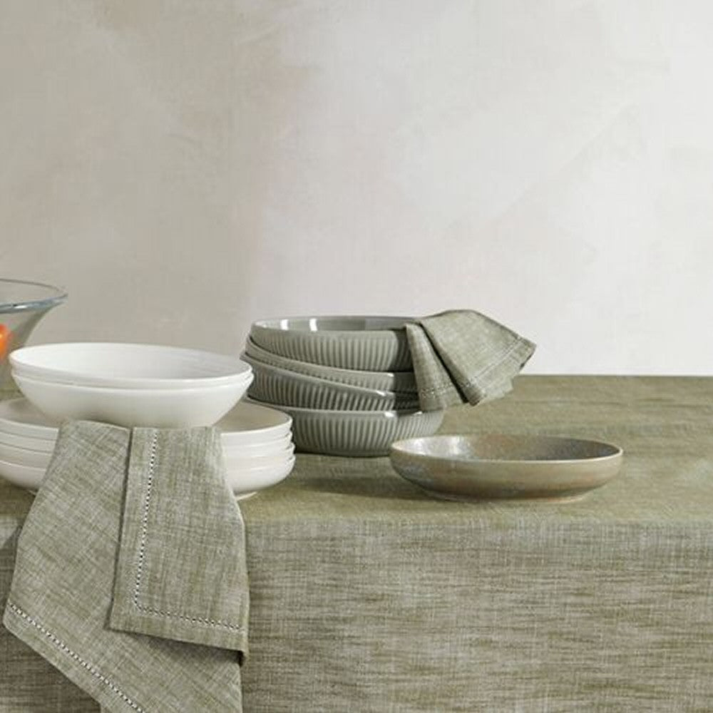 Walton & Co Olive 46cm Green Chambray Napkin (Set of 4)